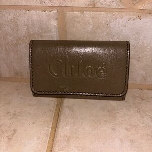 Chloé Leather Brown mini tri-fold key case